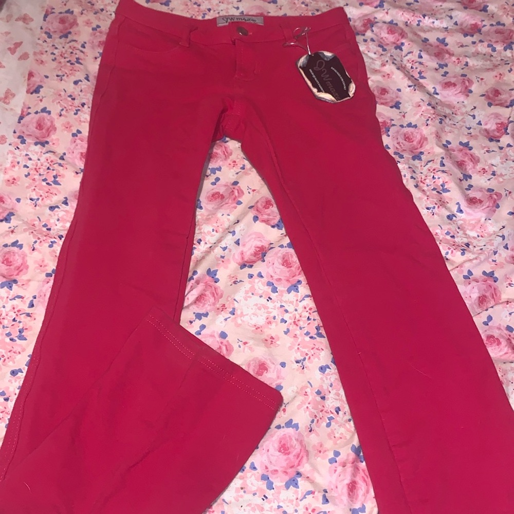 Dark Pink spandex like jeans